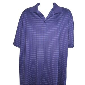 Nike Tiger Woods purple white stripes golf polo shirt 2XL Fit Dry cotton blend